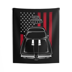Pontiac GTO The Judge 1969 Tapestry - US Flag Wall Art 50 x 60 inch by Auto Art Apparel