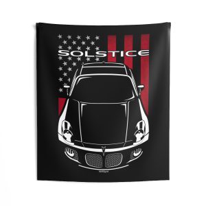 Pontiac Solstice GXP Coupe Tapestry - US Flag Wall Art 50 x 60 inch by Auto Art Apparel