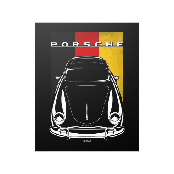Porsche 356 A Coupe Poster - Germany Flag Print 16 x 20 inch by Auto Art Apparel