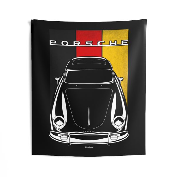 Porsche 356 A Coupe Tapestry - Germany Flag Wall Art 50 x 60 inch by Auto Art Apparel