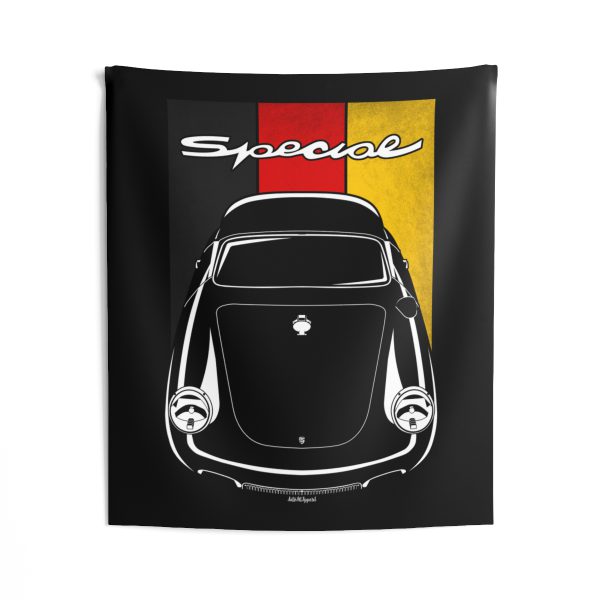 Porsche 356 C Cabriolet Emory Special Tapestry - Germany Flag Wall Art 50 x 60 inch by Auto Art Apparel