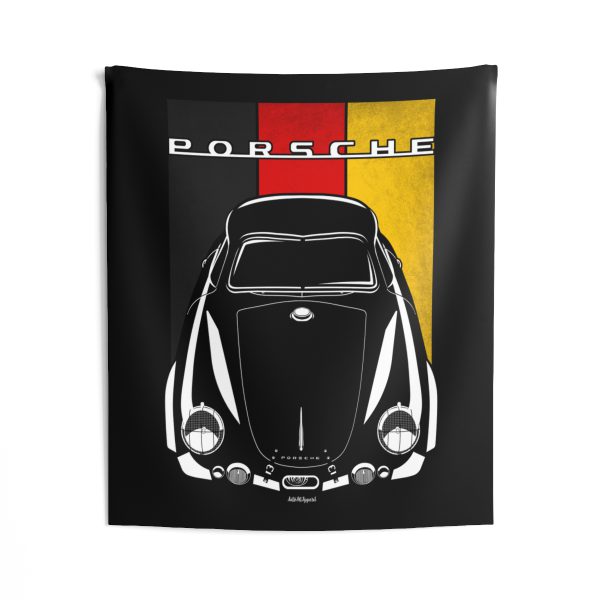 Porsche 356 SL Gmund Coupe Tapestry - Germany Flag Wall Art 50 x 60 inch by Auto Art Apparel