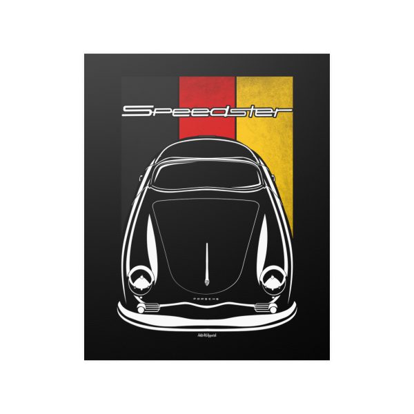 Porsche 356A Speedster Poster - Germany Flag Print 16 x 20 inch by Auto Art Apparel
