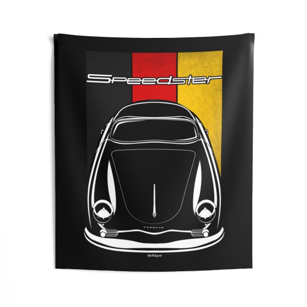 Porsche 356A Speedster Tapestry - Germany Flag Wall Art 50 x 60 inch by Auto Art Apparel