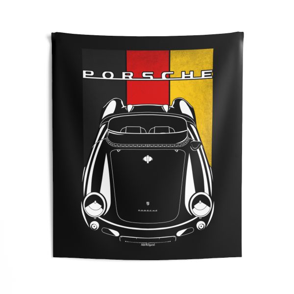 Porsche 550A Spyder Tapestry - Germany Flag Wall Art 50 x 60 inch by Auto Art Apparel