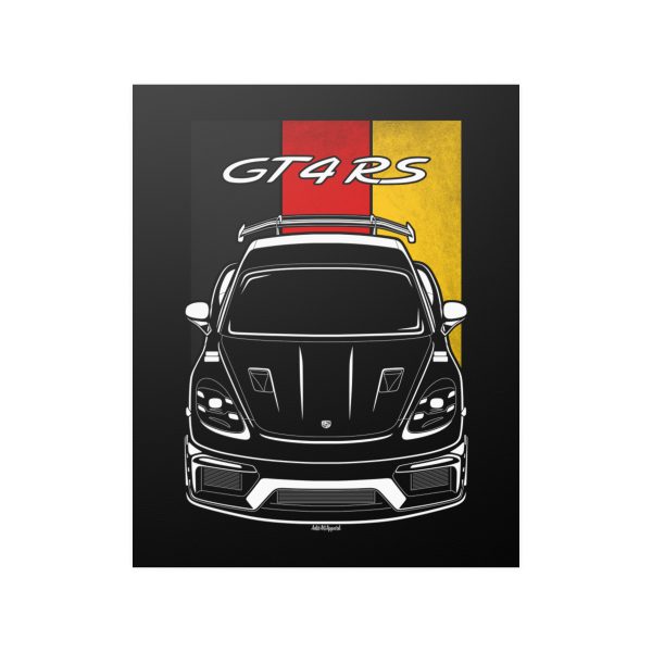 Porsche 718 Cayman GT4 RS Poster - Germany Flag Print 16 x 20 inch by Auto Art Apparel