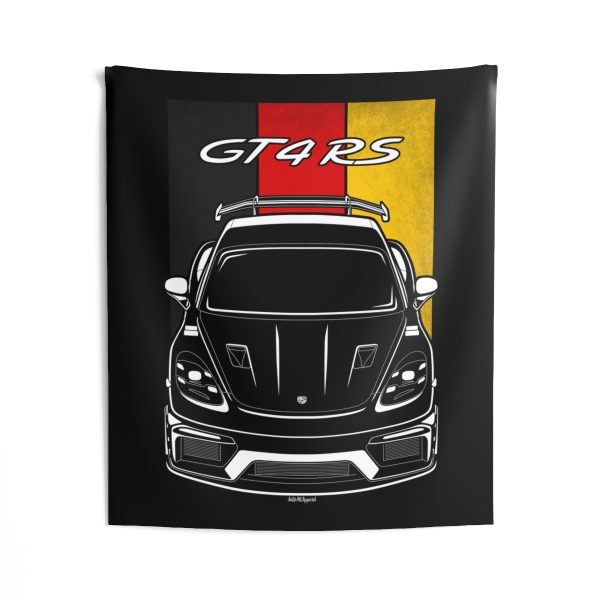 Porsche 718 Cayman GT4 RS Tapestry - Germany Flag Wall Art 50 x 60 inch by Auto Art Apparel