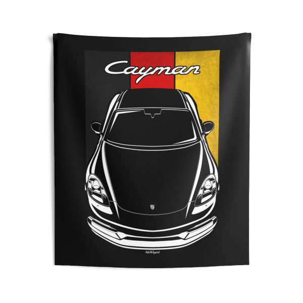 Porsche 718 Cayman Tapestry - Germany Flag Wall Art 50 x 60 inch by Auto Art Apparel