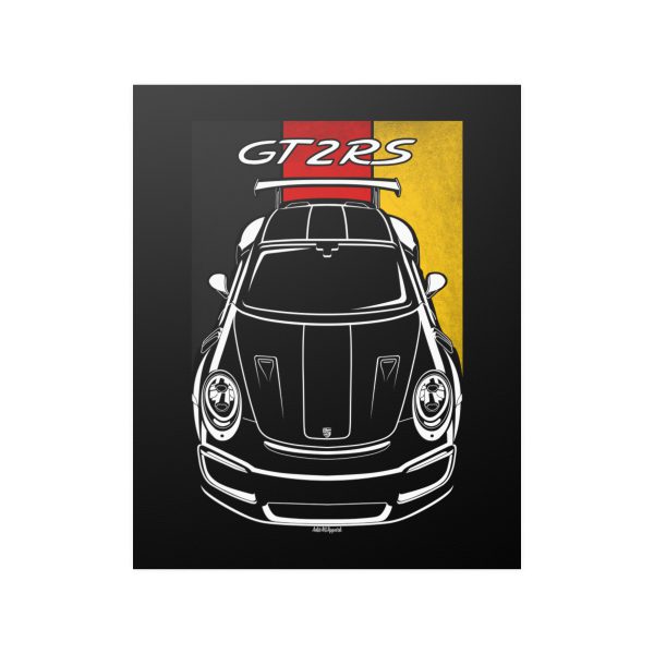 Porsche 911 GT2 RS 991 Poster - Germany Flag Print 16 x 20 inch by Auto Art Apparel