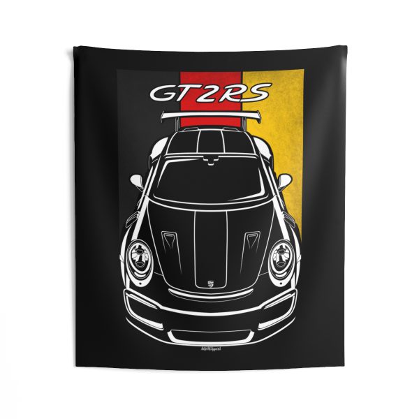 Porsche 911 GT2 RS 991 Tapestry - Germany Flag Wall Art 50 x 60 inch by Auto Art Apparel