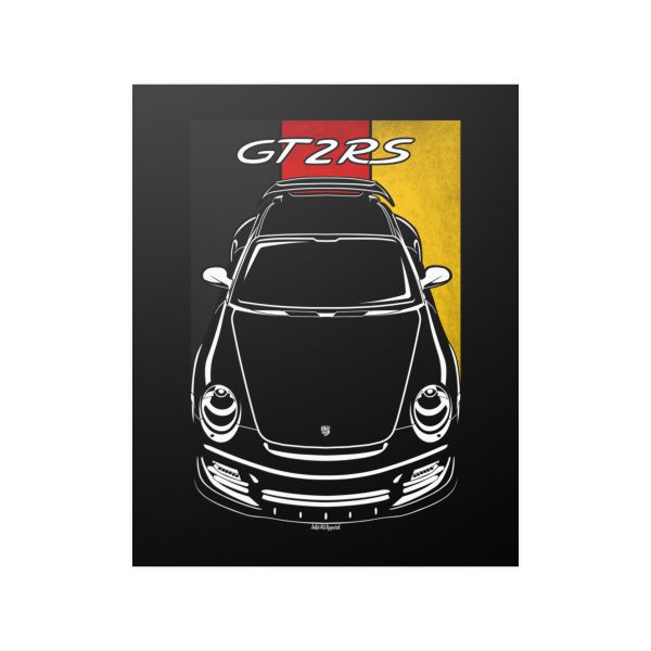 Porsche 911 GT2 RS 997 Poster - Germany Flag Print 16 x 20 inch by Auto Art Apparel