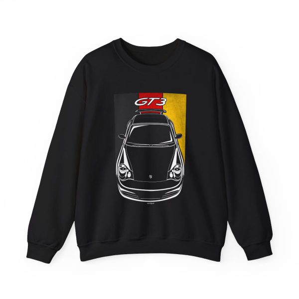 Porsche 911 GT3 996 Sweatshirt - Germany Flag Crewneck Black by Auto Art Apparel