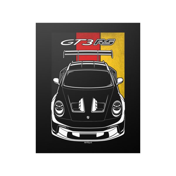 Porsche 911 GT3 RS 992 Poster - Germany Flag Print 16 x 20 inch by Auto Art Apparel