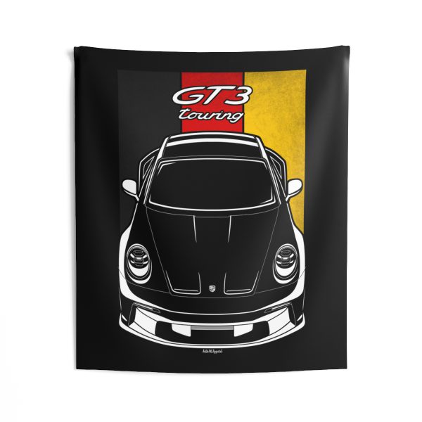 Porsche 911 GT3 Touring 992 Tapestry - Germany Flag Wall Art 50 x 60 inch by Auto Art Apparel