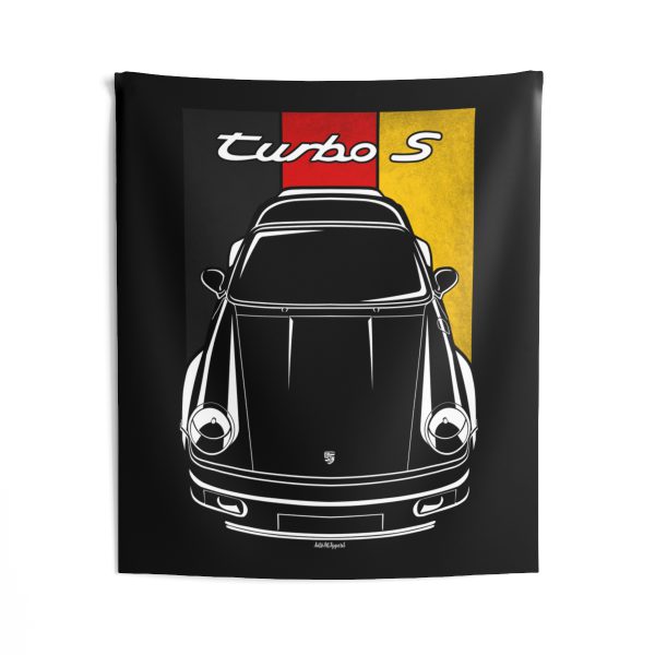 Porsche 911 Turbo S 964 Tapestry - Germany Flag Wall Art 50 x 60 inch by Auto Art Apparel