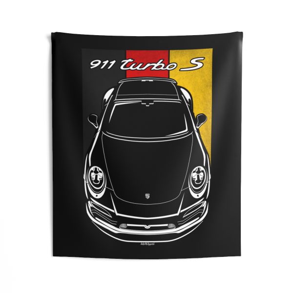 Porsche 911 Turbo S 991 Tapestry - Germany Flag Wall Art 50 x 60 inch by Auto Art Apparel