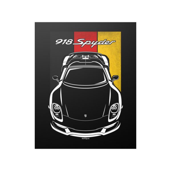 Porsche 918 Spyder Poster - Germany Flag Print 16 x 20 inch by Auto Art Apparel