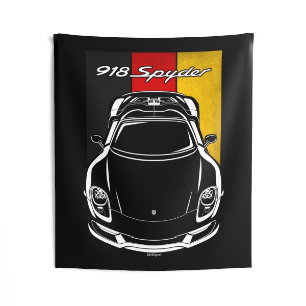Porsche 918 Spyder Tapestry - Germany Flag Wall Art 50 x 60 inch by Auto Art Apparel