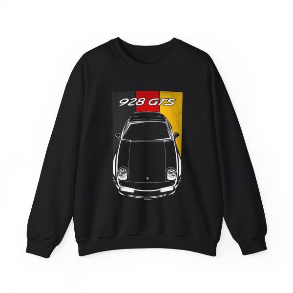 Porsche 928 GTS Sweatshirt - Germany Flag Crewneck Black by Auto Art Apparel