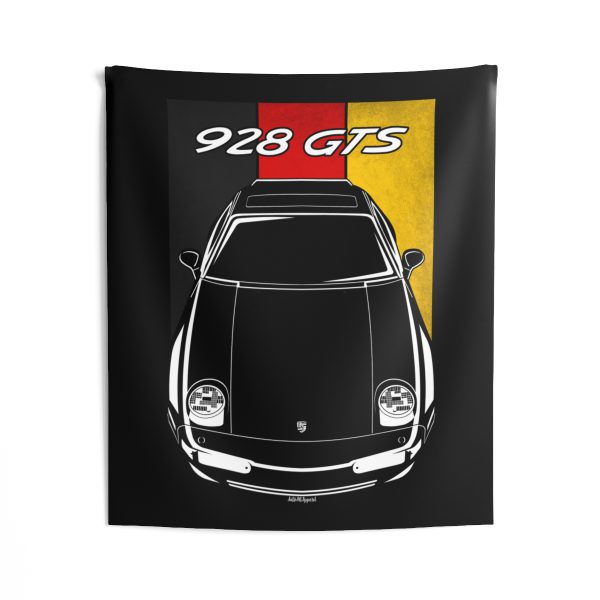 Porsche 928 GTS Tapestry - Germany Flag Wall Art 50 x 60 inch by Auto Art Apparel