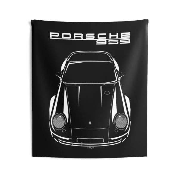 Porsche 959 Tapestry 50 x 60 inch by Auto Art Apparel