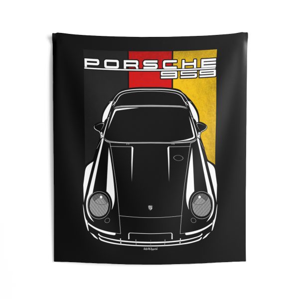 Porsche 959 Tapestry - Germany Flag Wall Art 50 x 60 inch by Auto Art Apparel