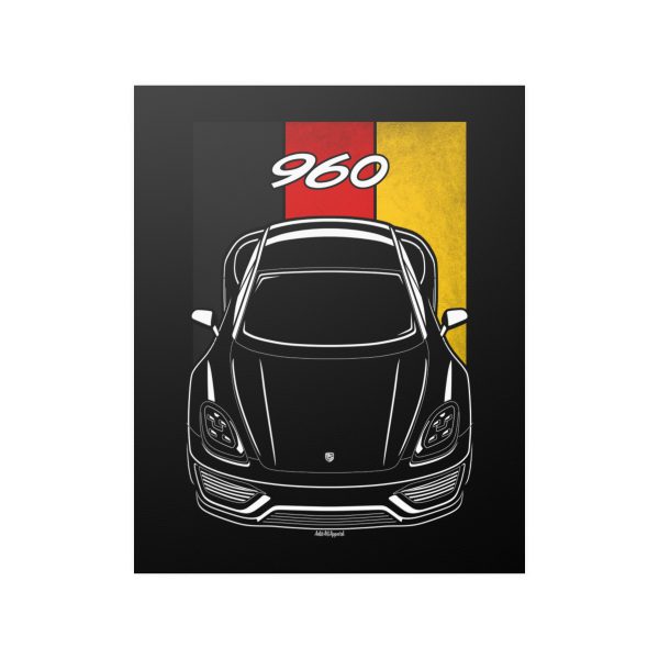 Porsche 960 Vision Turismo Poster - Germany Flag Print 16 x 20 inch by Auto Art Apparel