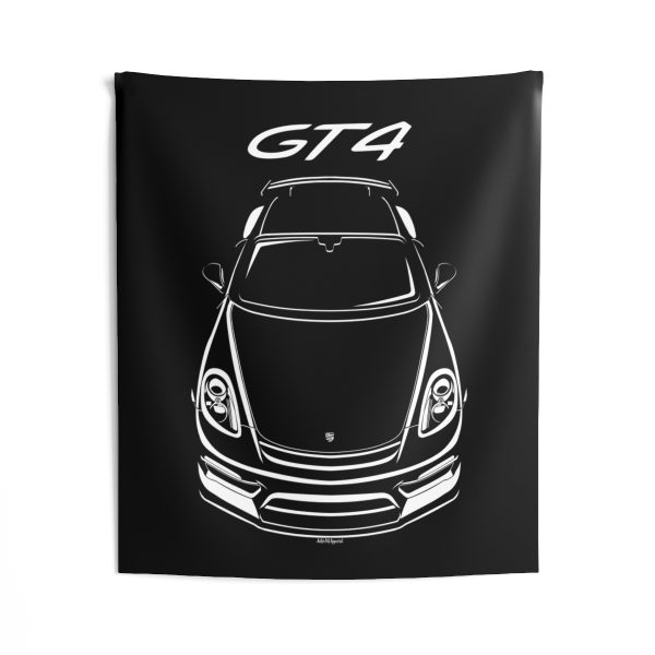Porsche 981 Cayman GT4 Tapestry 50 x 60 inch by Auto Art Apparel