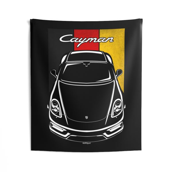Porsche 981 Cayman Tapestry - Germany Flag Wall Art 50 x 60 inch by Auto Art Apparel