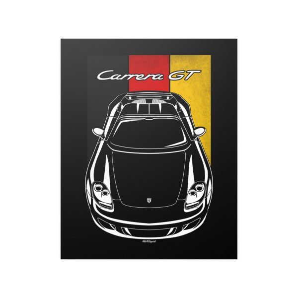 Porsche Carrera GT Poster - Germany Flag Print 16 x 20 inch by Auto Art Apparel