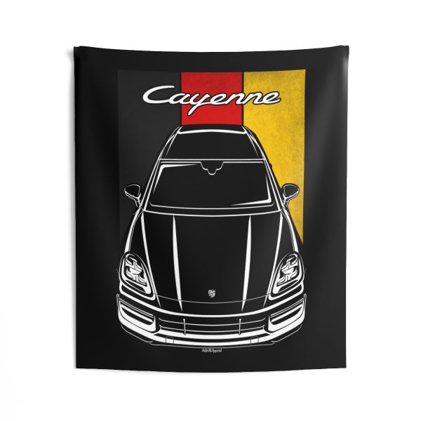Porsche Cayenne 9YA 2018-2023 Tapestry - Germany Flag Wall Art 50 x 60 inch by Auto Art Apparel