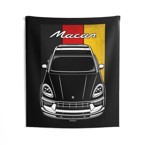 Porsche Macan 2022-2024 Tapestry - Germany Flag Wall Art 50 x 60 inch by Auto Art Apparel