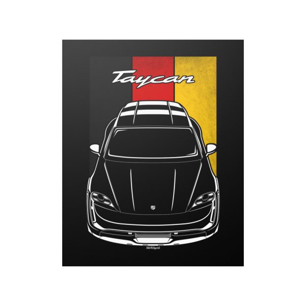Porsche Taycan Cross Turismo Poster - Germany Flag Print 16 x 20 inch by Auto Art Apparel