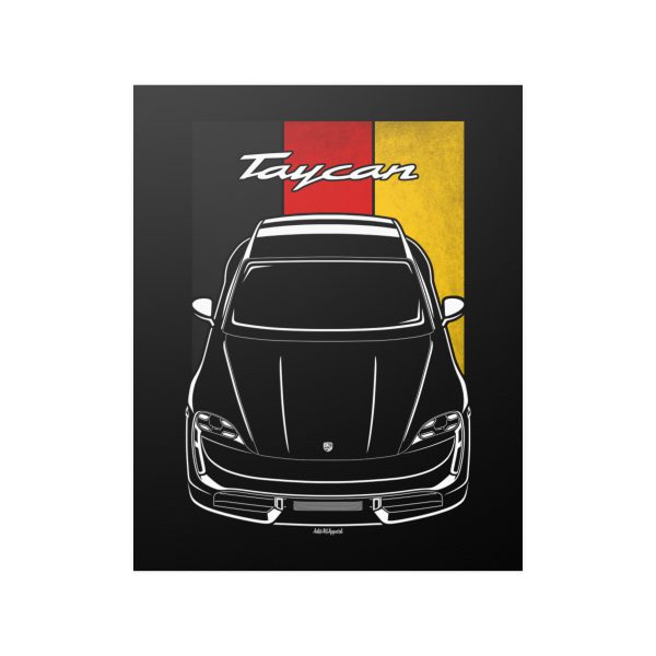 Porsche Taycan Poster - Germany Flag Print 16 x 20 inch by Auto Art Apparel