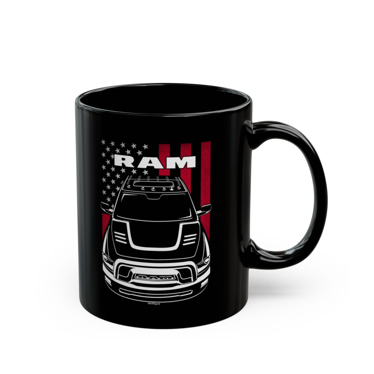 RAM Power Wagon 2017-2018 Mug - US Flag Coffee Mug 11 oz by Auto Art Apparel