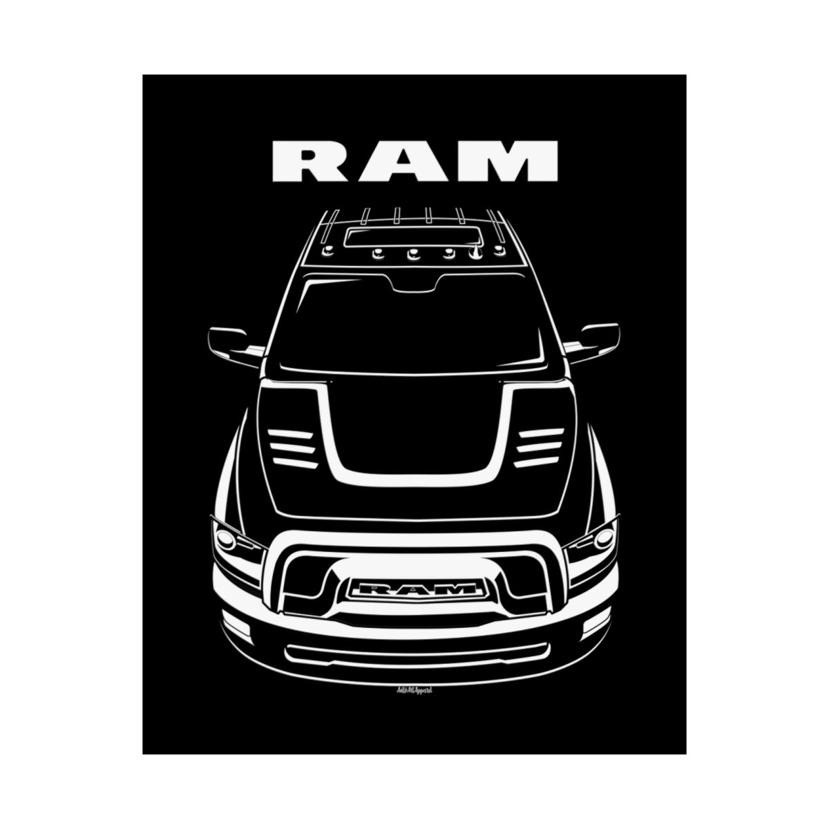 RAM Power Wagon 2017-2018 Poster 16 x 20 inch by Auto Art Apparel