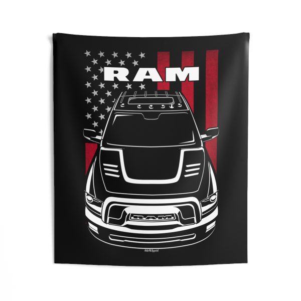 RAM Power Wagon 2017-2018 Tapestry - US Flag Wall Art 50 x 60 inch by Auto Art Apparel