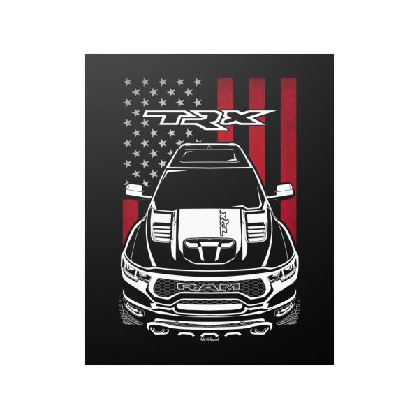 RAM Rebel TRX 2021-2024 Poster - US Flag Print 16 x 20 inch by Auto Art Apparel