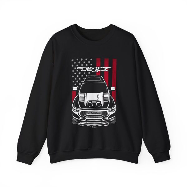 RAM Rebel TRX 2021-2024 Sweatshirt - US Flag Crewneck Black by Auto Art Apparel