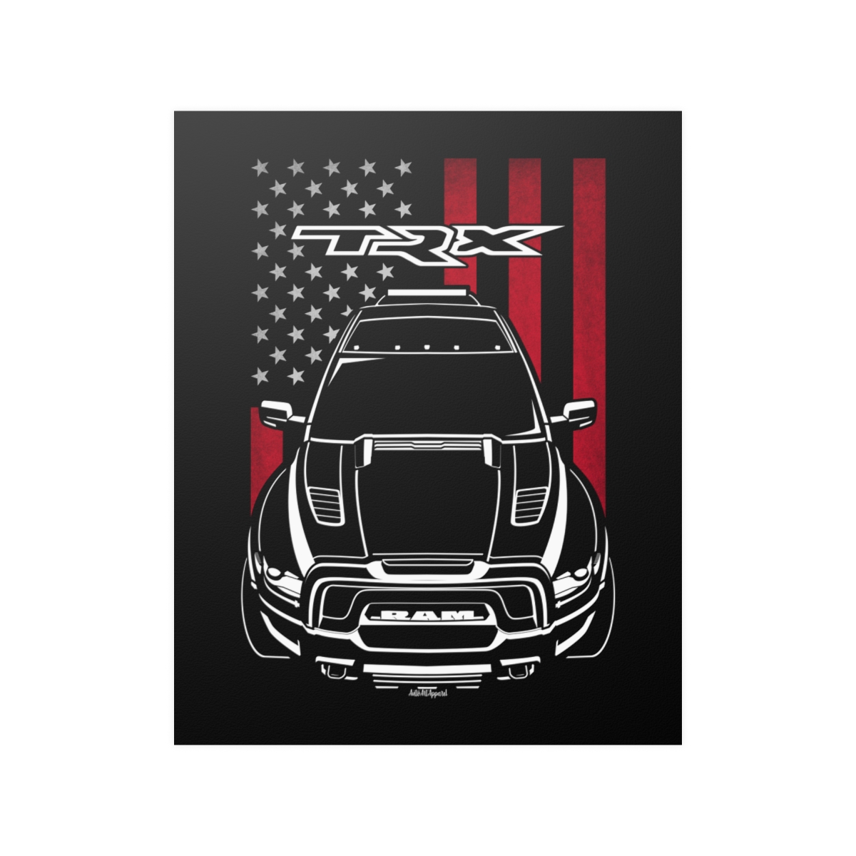 RAM Rebel TRX Poster - US Flag Print 16 x 20 inch by Auto Art Apparel