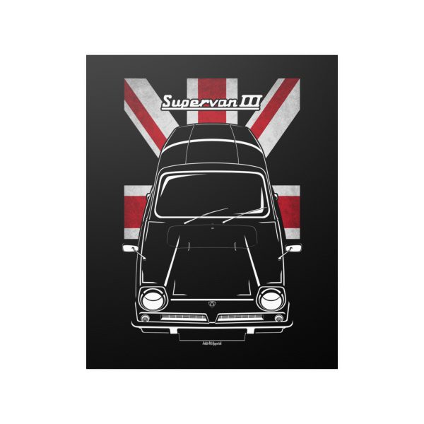 Reliant Supervan III Poster - UK Flag Print 16 x 20 inch by Auto Art Apparel
