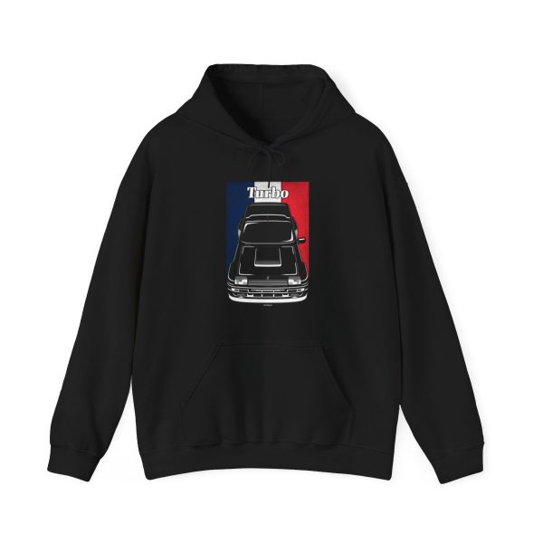Renault 5 Turbo 1980-1986 Hoodie - France Flag Hooded Sweatshirt Black by Auto Art Apparel