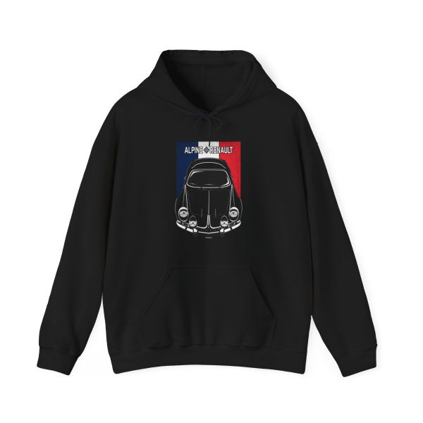 Renault Alpine A110 1600S Hoodie - France Flag Hooded Sweatshirt Black by Auto Art Apparel