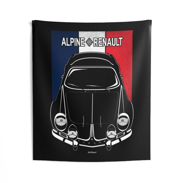 Renault Alpine A110 1600S Tapestry - France Flag Wall Art 50 x 60 inch by Auto Art Apparel