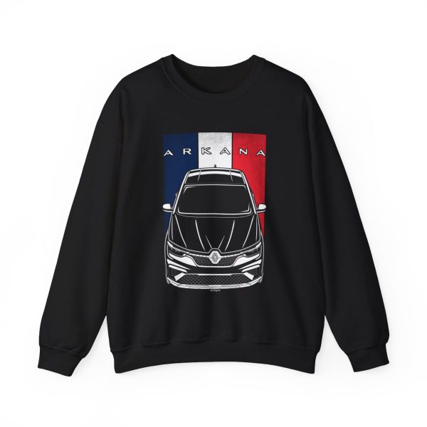 Renault Arkana Sweatshirt - France Flag Crewneck Black by Auto Art Apparel