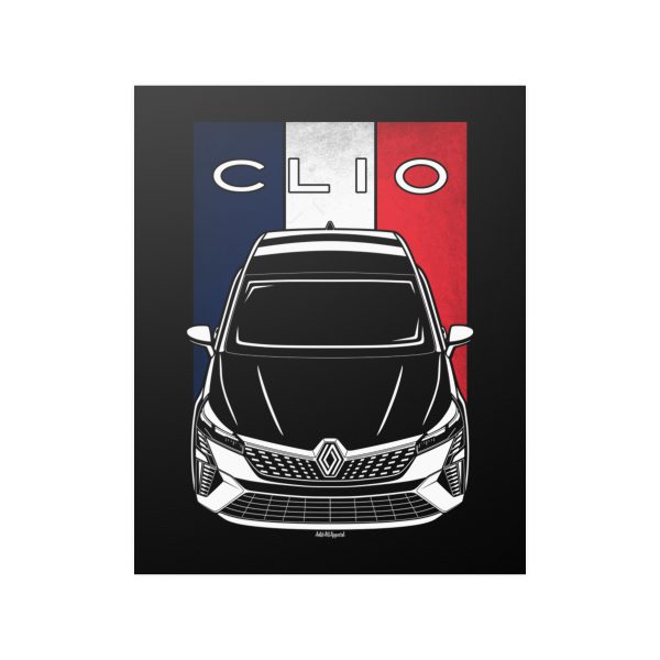 Renault Clio 2023-2024 Poster - France Flag Print 16 x 20 inch by Auto Art Apparel