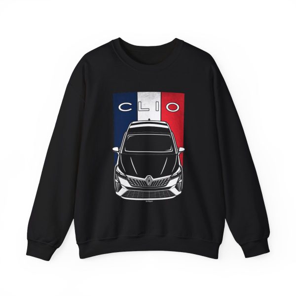 Renault Clio 2023-2024 Sweatshirt - France Flag Crewneck Black by Auto Art Apparel