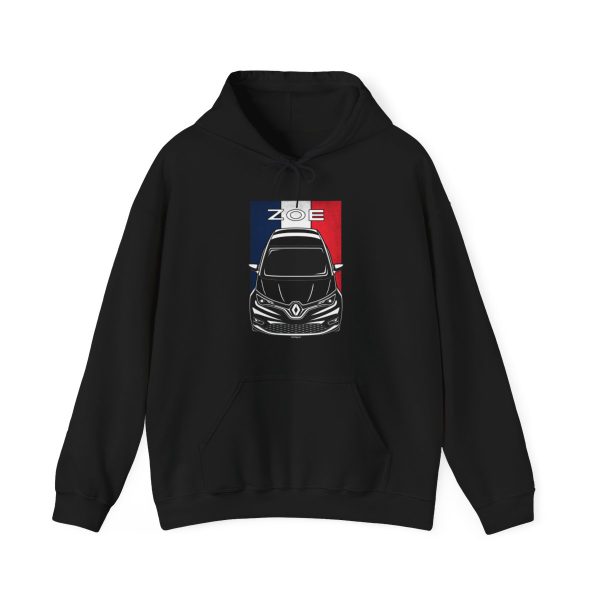Renault Zoe 2020-2024 Hoodie - France Flag Hooded Sweatshirt Black by Auto Art Apparel