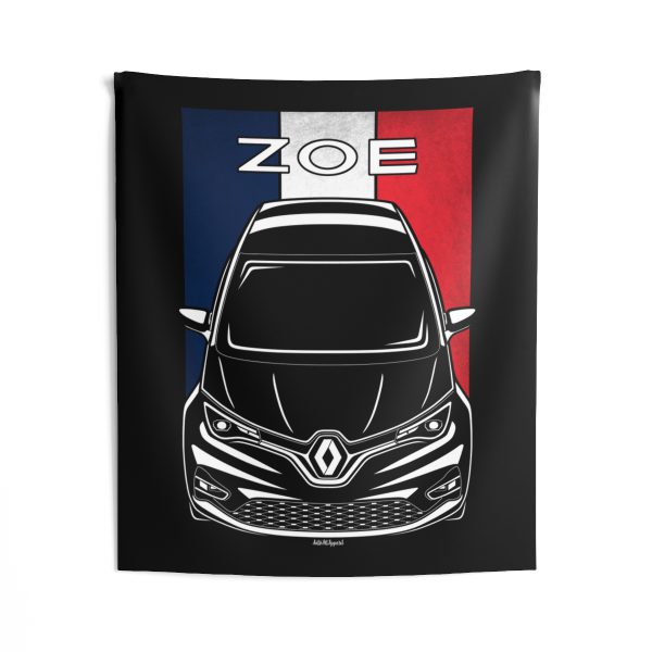 Renault Zoe 2020-2024 Tapestry - France Flag Wall Art 50 x 60 inch by Auto Art Apparel