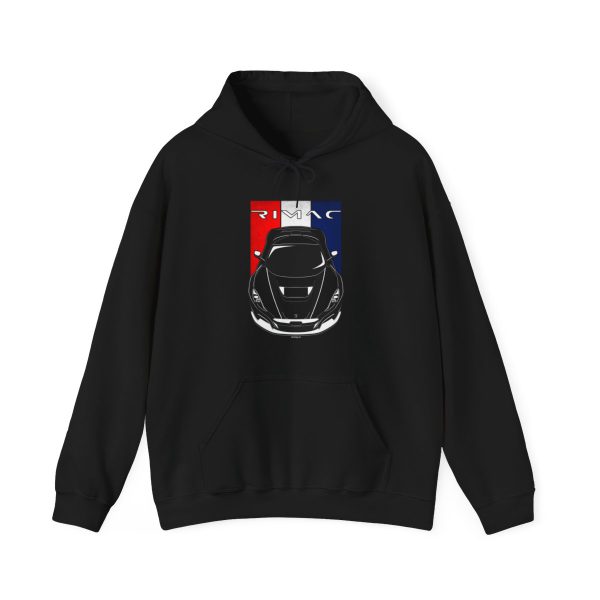 Rimac Concept Two Hoodie - Croatia Flag Hooded Sweatshirt Black by Auto Art Apparel
